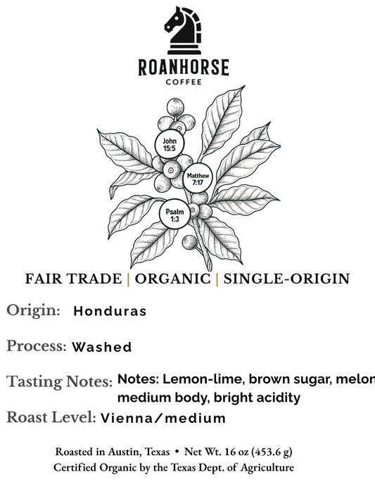 Organic Honduras Medium Roast Whole Bean Coffee – Fair Trade, Single-Origin (16 oz)