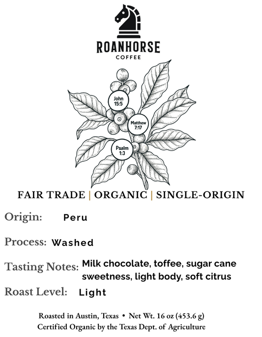 Organic Peru Whole Bean Coffee – Fair Trade, Single-Origin (16 oz)